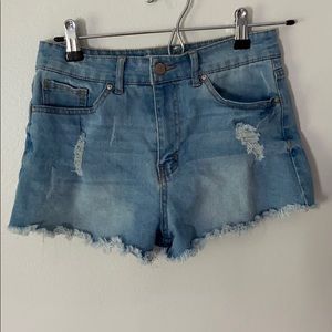 forever 21 ripped denim shorts
